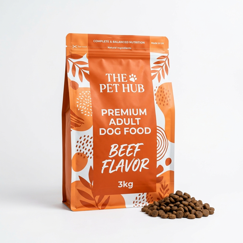 Premium Adult Dog Food (Beef Flavor, 3kg) - The Pet Hub